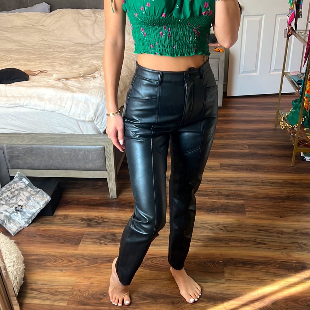 Aritzia Rebel Faux-Leather Pant in Black